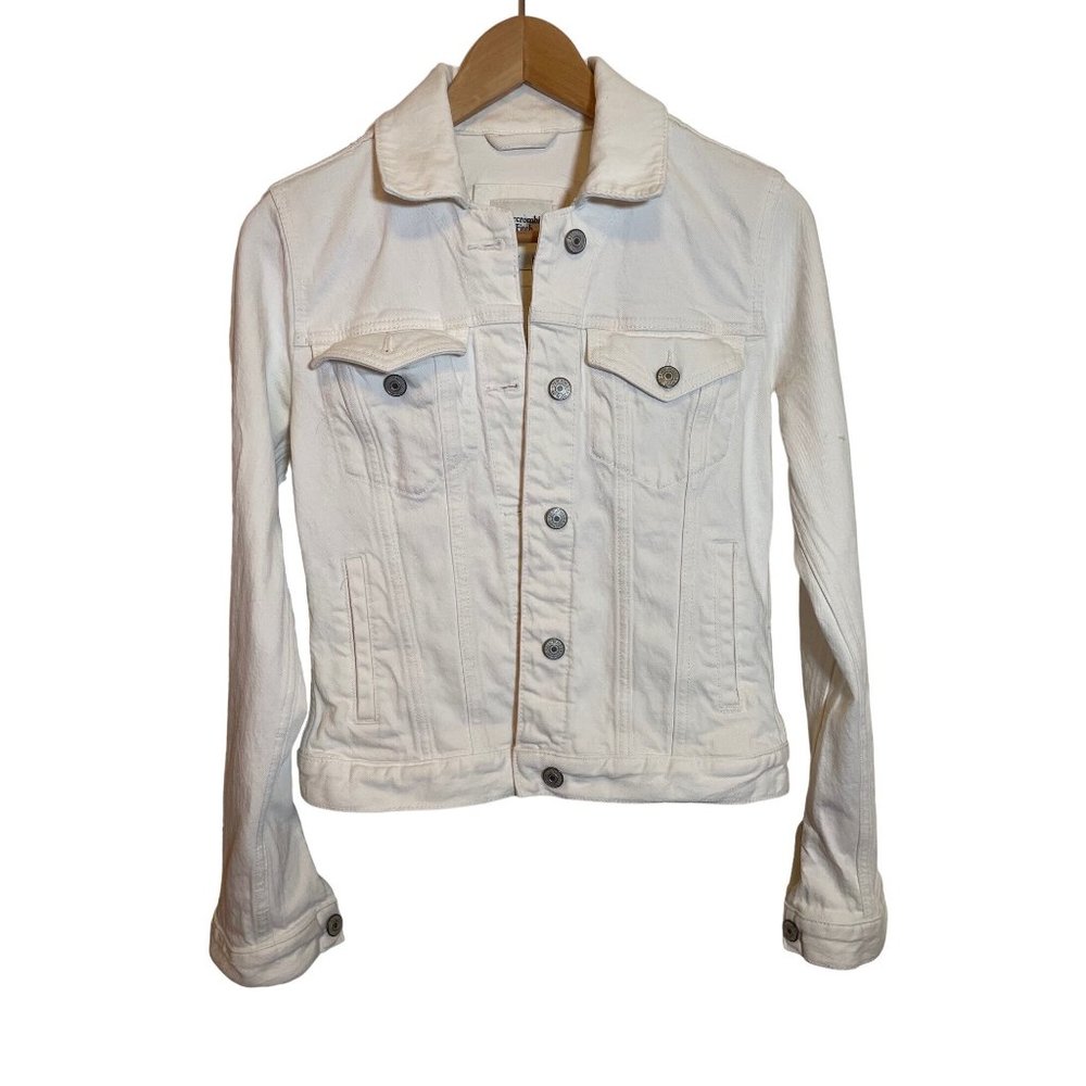 Abercrombie & Fitch White Denim Jacket
